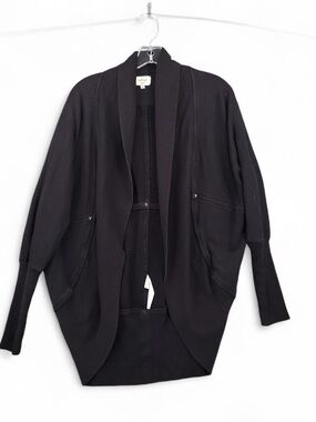 Wilfred Black Open-Front Draped Cardigan